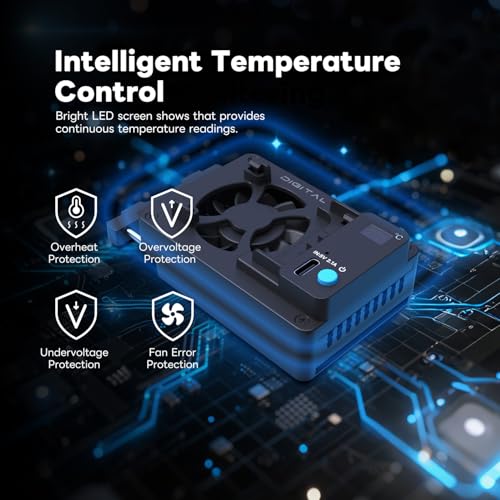 ICEMAN-E6 TEC Semiconductor Camera Cooling Fan | TEC Semiconductor Camera Cooler, LED Display, USB-C Dual Power and Quick Lock Mount for Canon R5/R6/90D/SX70 Etc ICEMAN-E6 EU