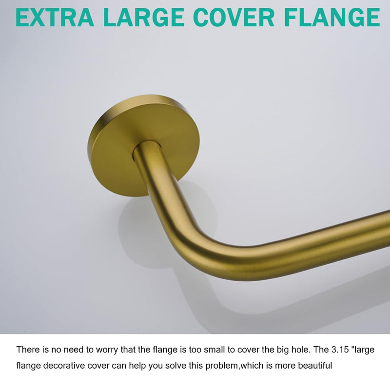 13 Inch Shower Arm,S Shaped Shower Head Riser Pipe Goose Neck Shower Arm High Rise Extender with Flange,Champagne Bronze,SE-RD91098-13CB Round Flange-13″Champagne Bronze