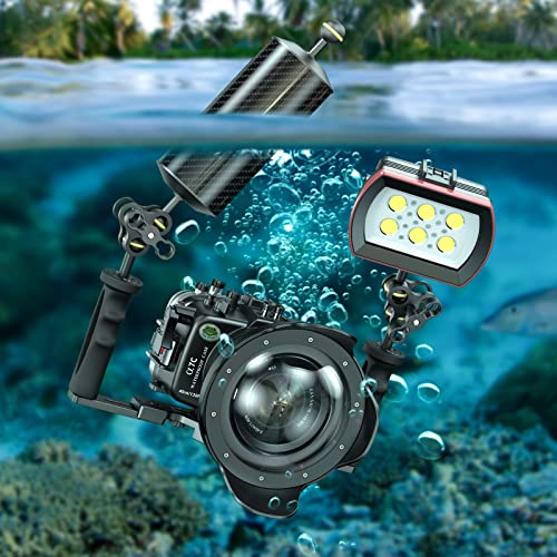 Seafrogs Carbon Fiber Underwater Float Arm, Dual Ball Lightweight Buoyancy Arm for Diving Tray, Video Light, and Strobe - Compatible with Underwater Photography Accessories (8inch D80mm) GA-10