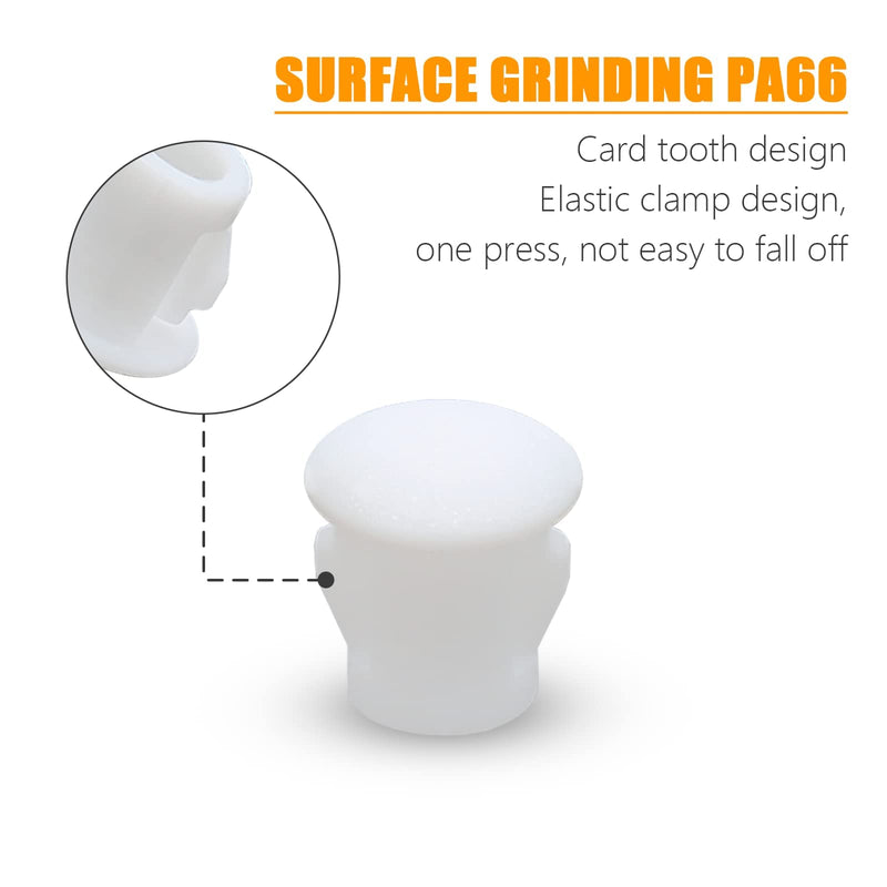 [Australia - AusPower] - 100PCS 5mm/0.19" White Hole Plugs Plastic Flush Type Hole Plugs Snap in Locking Hole Tube, Furniture Fencing Post Pipe Insert End Caps (White) 5mm (0.19") 
