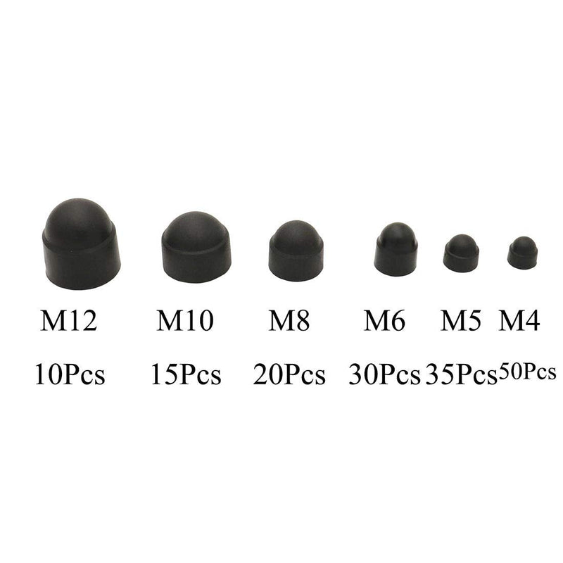 [Australia - AusPower] - 160 Pcs Nylon Dome Hex Hexagon Bolt Nut Protection Caps Cover Hexagon Screws Waterproof Cover 