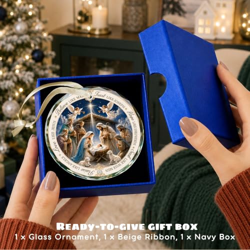 Nativity Ornaments - Catholic Religious Christian Jesus Christmas Ornaments Nativity