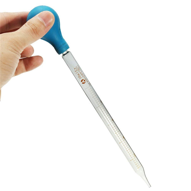 [Australia - AusPower] - 2Pcs Glass Graduated Dropper Pipette for Liquid Essential Oil, 10ml Lab Dropper Pipettes Transfer with Rubber Cap and 1Pc Cleaning Brush 2 pcs 