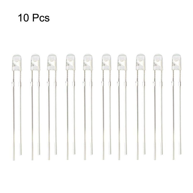 [Australia - AusPower] - uxcell 10pcs 3mm 850nm Infrared Emitter Diode DC 1.5V LED IR Emitter Light Emitting Diodes Clear Round Head 