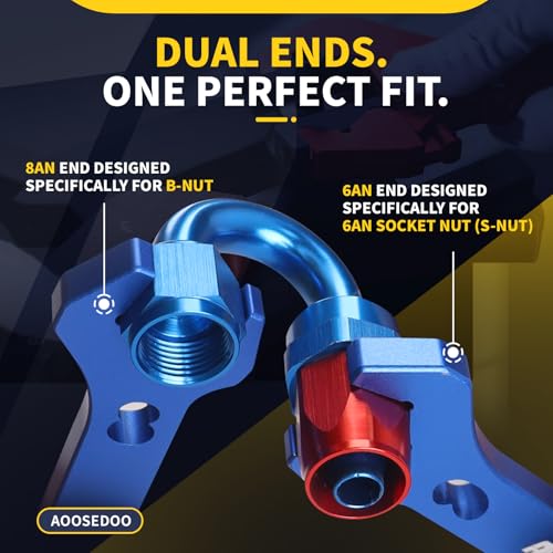 Adjustable AN Fittings Wrench AN Wrench for AN Hose Fitting Adapters AN Fitting Tool 3AN-16AN Lightweight Aluminum Black. With a Double Hose End Fitting Wrench 6AN Socket-AN8 B-nut Blue Black & Blue