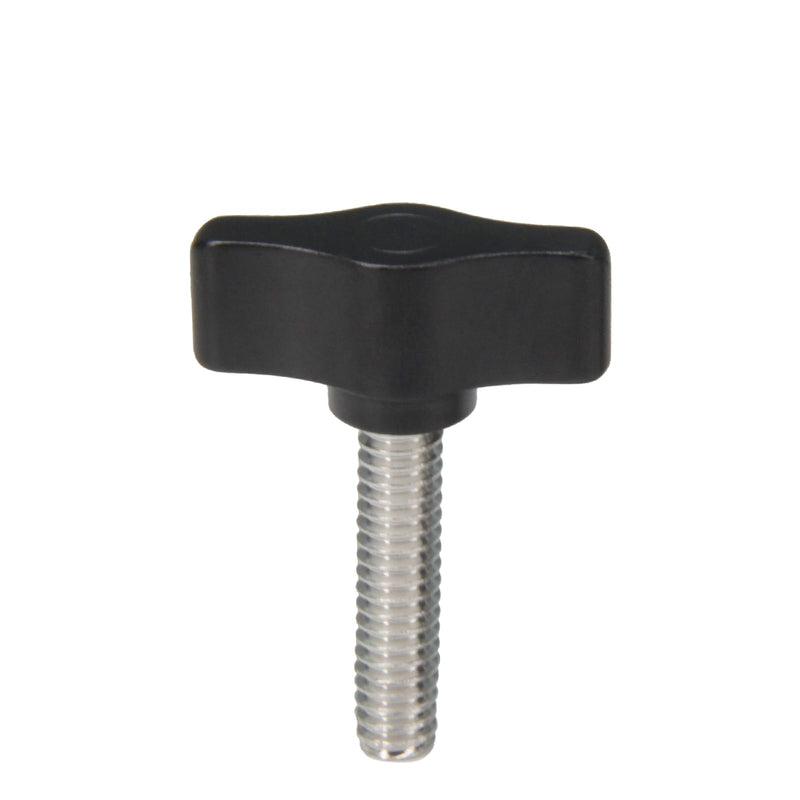 [Australia - AusPower] - Zeberoxyz 4pcs 1/4"-20 x 1" Thumb Screws Stainless Steel with Black Aluminum Knob Standard/Coarse Thread Thumbscrew-Length: 1" (Size: 1") 1" 