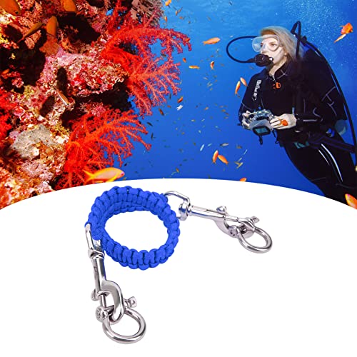 Drfeify Diving Camera Lanyard Retractable Stainless Steel Hook Housing Carry Rope for Underwater Photography Diving Snorkeling Action Cameras (Royal Blue)