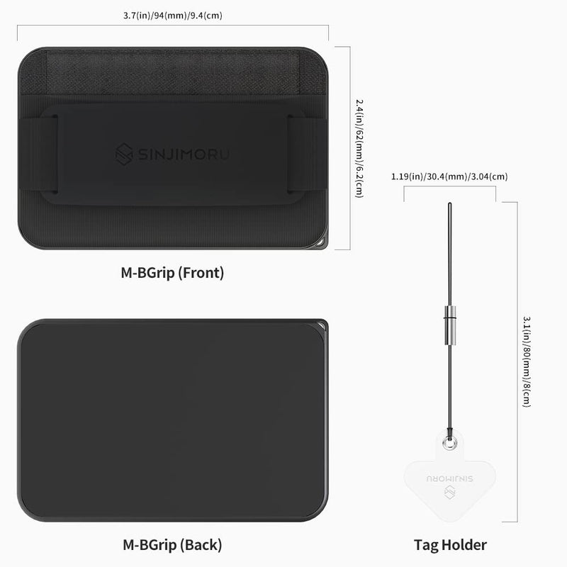 [Australia - AusPower] - 3 in 1 Magnetic Card Holder, Sinjimoru Magnetic Wallet for MagSafe as Cell Phone Wallet Stick On with Phone Grip Holder & Mobile Phone Kickstand iPhone 15 14 13 12 Series. M-Bgrip Black 