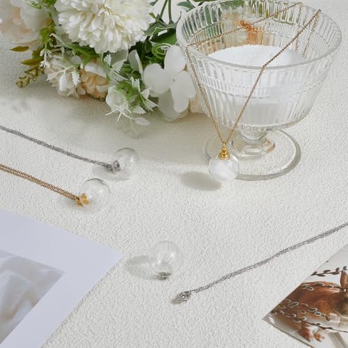 4Pcs Pet Ashes Keepsake Necklace Stainless Steel Cat Dog Ashes Jewellery Pets Memorial Glass Pendant Gold Silver Cremation Urn Necklace for Pet Remembrance Sympathy Gift
