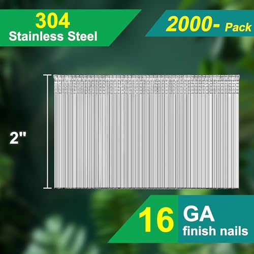 Toicann 16 gauge straight finish nails, 2-inch, 2000-piece pack in box
