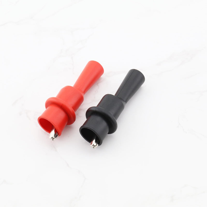 [Australia - AusPower] - 12PCS Multimeter Silicone Insulated Alligator Clips Set Including Red/Black Each 6 with 2mm Socket for Laboratory Electric Testing Work Cable Lead Clip 