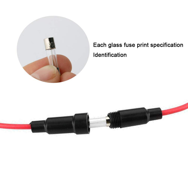 [Australia - AusPower] - QitinDasen 130 x Professional 6 x 30 mm Car Glass Tube Fuses, Quick Impact Glass Fuse, Fast Impact Glass Fuses, with 20 x Fuse Seat 