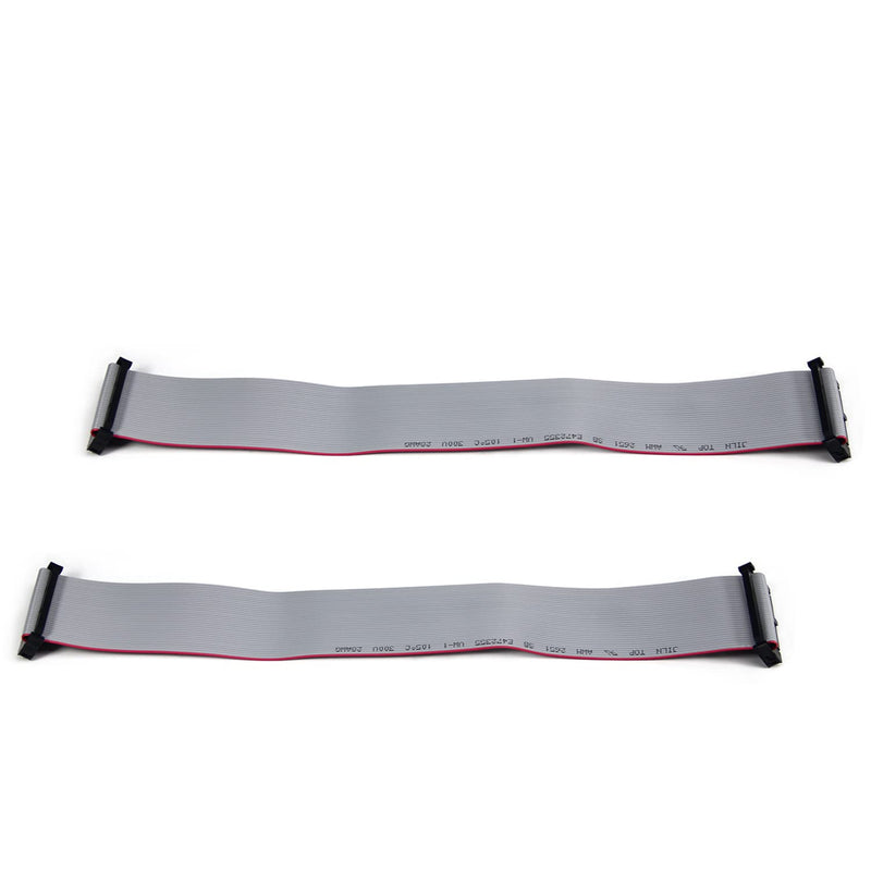 Fielect 2pcs IDC 34 Pin Connector Gray Wire Flat Ribbon Cable Connector Length 30cm 2.54mm Pitch