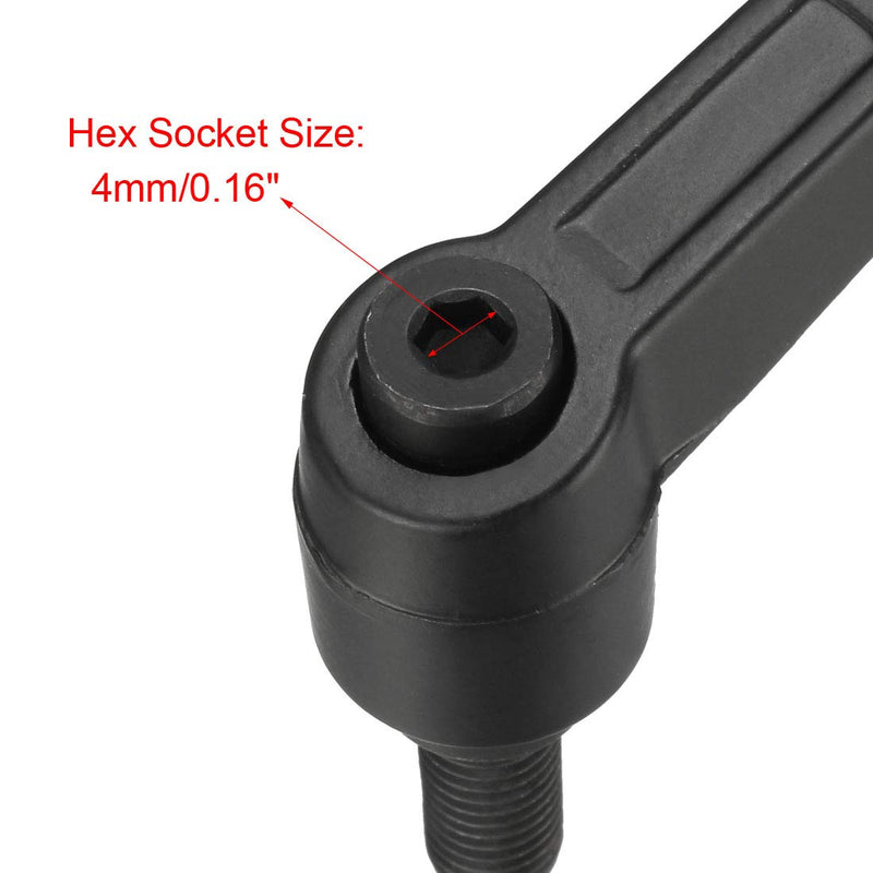 [Australia - AusPower] - uxcell M8 x 20mm Handle Adjustable Clamping Lever Thread Push Button Ratchet Male Threaded Stud Knobs Locking Rotating Screw Handles Quick Release Bolt Black 3pcs M8x20mm 