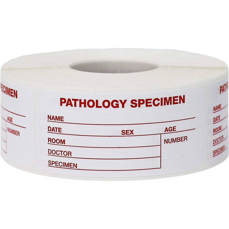 Pathology Specimen Medical Healthcare Labels 1.125 x 2.375 Inch 500 Total Labels