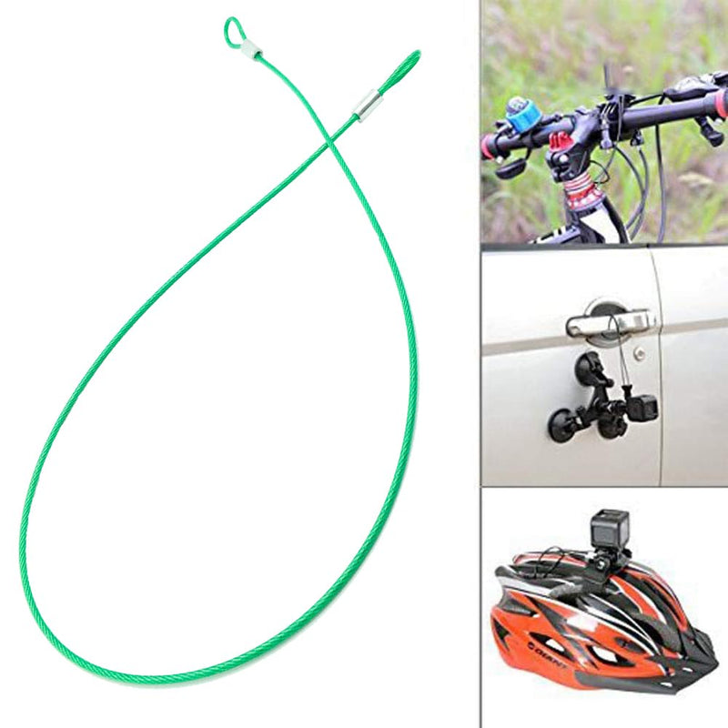 [Australia - AusPower] - 20 Pack 6 Inch(15cm) Safety Stainless Steel Tethers with 4 Pcs Spring Snap Hook Clips, Steel Wire Cable with Loops Vinyl Cover Coated Short Rope Lanyard Lock Safety Tether Chains, Black 20P-15cm-black 