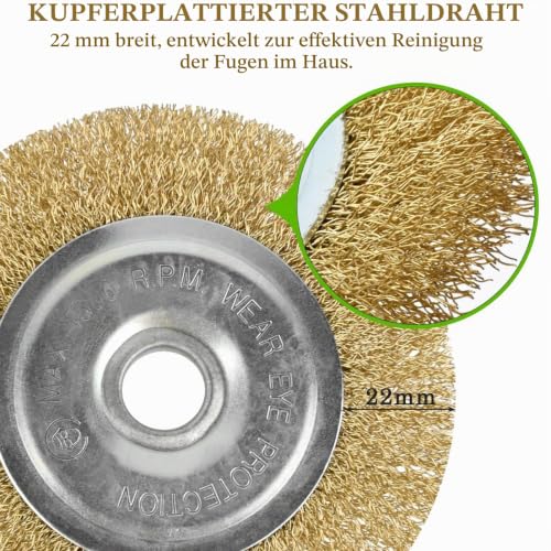 Joint Brush Set of 4, Compatible with Gloria Multibrush and Other Wire Brushes, 115 x 16 mm Weedbrush Accessories, Replacement Brush