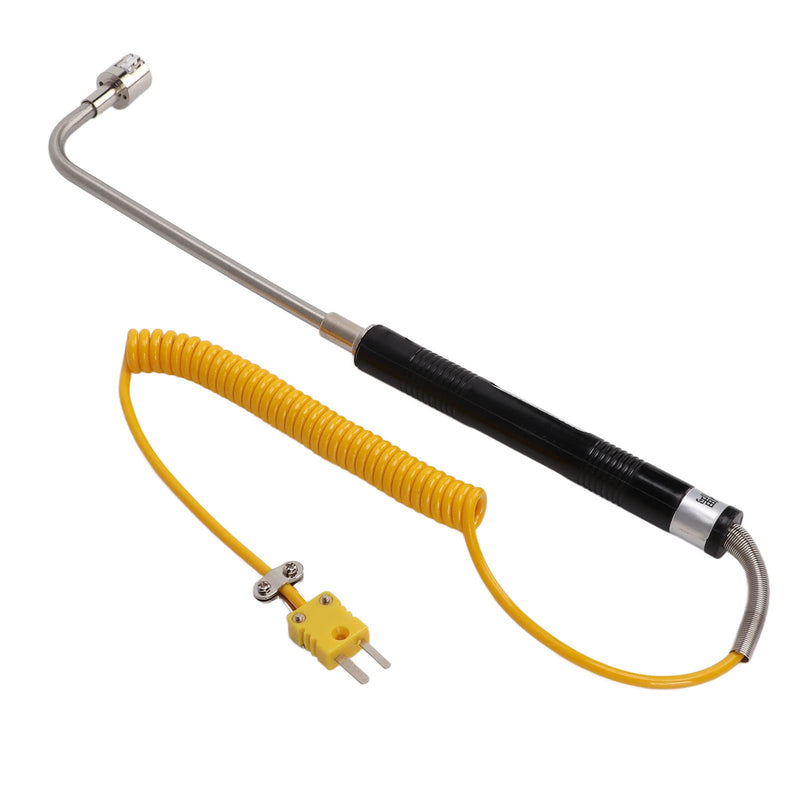 [Australia - AusPower] - K Type Thermocouple Probe Handheld Surface Temperature Sensor with Insulated Handle for Fast Accurate Industrial Temperature Testing(Curved Shank thermocouple) 
