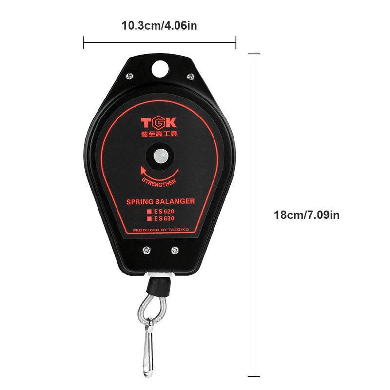 [Australia - AusPower] - Retractable Spring Balancer Holder Hanging Capacity 0.6 ~ 2.0 kg ES620 Balancer Spring Pull (Black) 