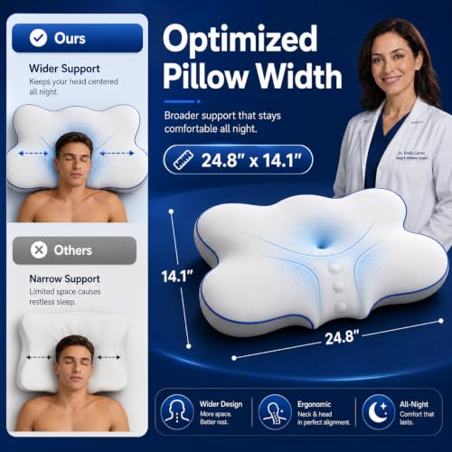Jiaao pain relief cervical neck pillow providing support and comfort for neck and cervical spine.