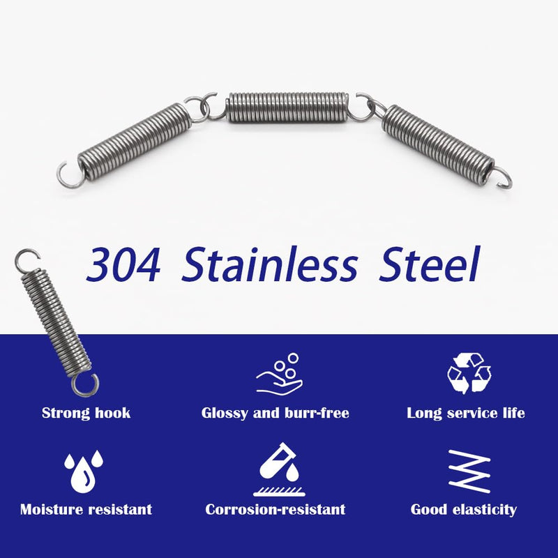 [Australia - AusPower] - 20PCS SP9600 Small Extension Spring 1/4 Inch x 1-1/2 Inch Stainless Steel Mechanical Springs with Hook Ends HE027 