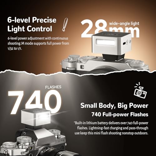 ZENIKO ZT08 F TTL Mini On‑Camera Flash,6500K Speedlite for Fuji (Silver) ZT08-F for Fujifilm (Silver)