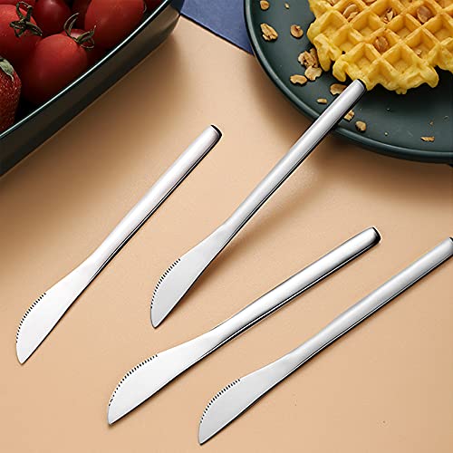 VANRA 5.8in 4-Piece Dessert Knives Set Stainless Steel Kids Dinner Knife Appetizer Fruit Snack Serving Knives Small Flatware Set (Pack of 4) Set of 4 (Pack of 4)