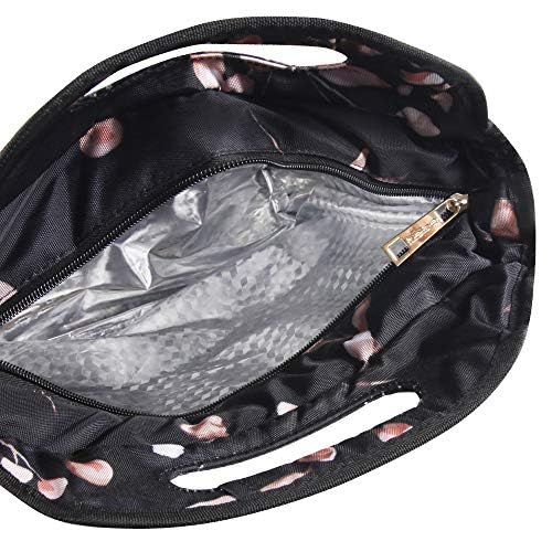 Bebe Tanya floral branch lunch tote bag with colorful floral design, insulated lunch bag for women or kids.