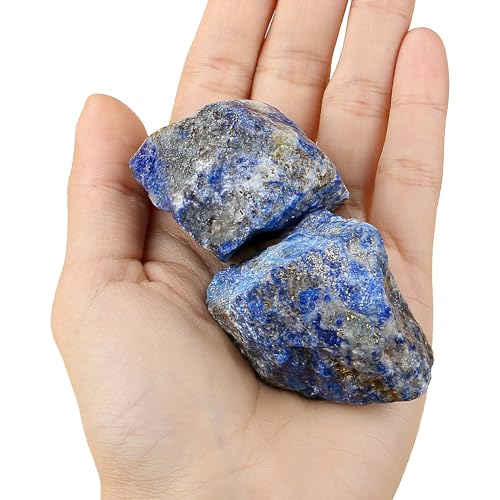 YATOJUZI Lapis Lazuli 1.8-2.2" Natural Raw Stones and Healing Crystals Large Stone Rough Crystal Rocks for Tumbling Cabbing Polishing Fountain Rocks Decoration 1PCS