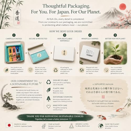 Koh-Do Japanese Incense Gift Set – Jinkoh, Agar & Lotus 60 Pure Incense