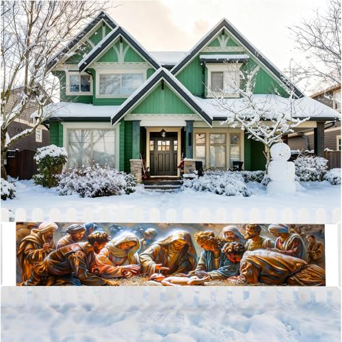 Christmas Yard Banner Nativity Scene Decor Approx 79x18 Inch 04