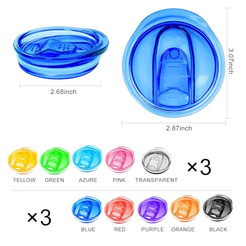 30 Pcs 20 oz Skinny Plastic Splash Resistant Multi-colored Tumbler Cup Replacement Spill Proof Travel Mug Lid for Mouth Coffee Cooler Cup