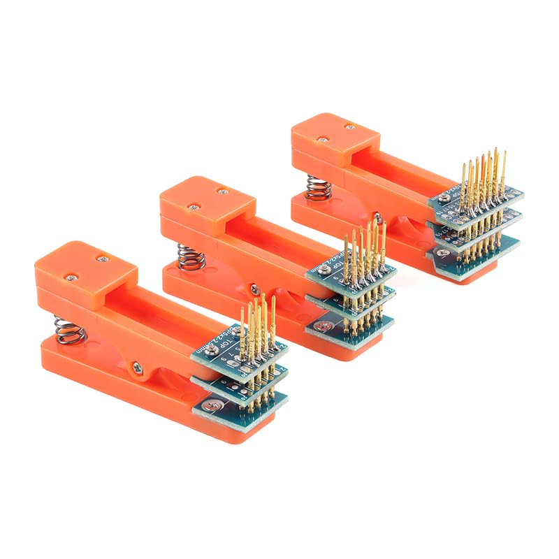 [Australia - AusPower] - 2Pcs 2.54mm Double Row 6Pin Test Clip Board Module Program Burning Board Clip 6 Pins Programmer Burning Clip PCB Fixture with Dupont Wire 