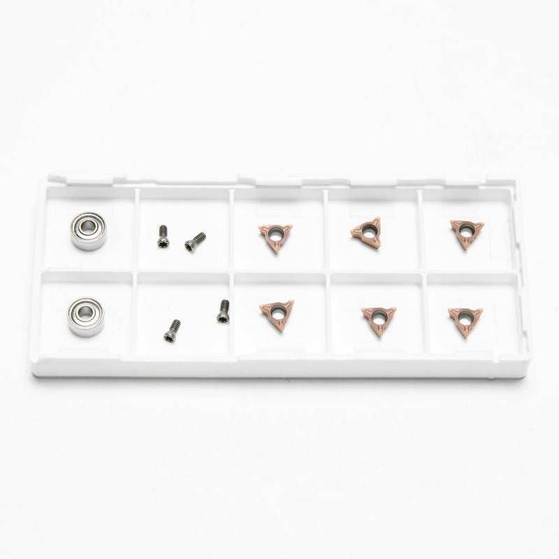 [Australia - AusPower] - Tungsten Alloy Round Angle Insert Set for Chamfering Machines, Ideal for Chamfering Deburring on Steel and Other Metals (Round Cutter Kit) R-insert and Bearings 