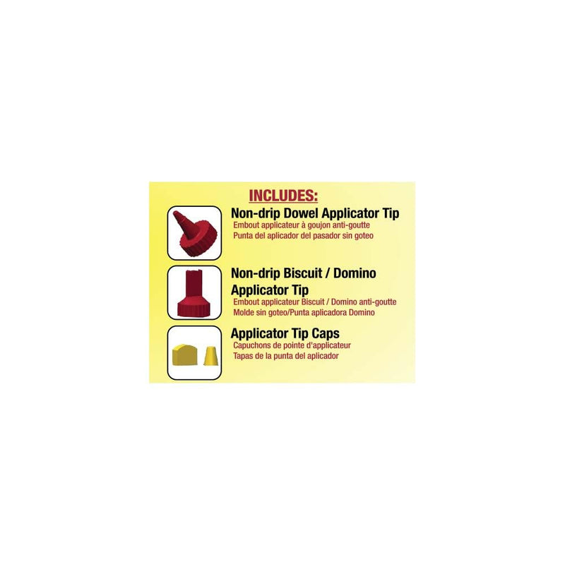 [Australia - AusPower] - Milescraft 5223 Glue Mate 450-15oz. (450ml) Precision Wood Glue Bottle - Anti-Drip - Dowel and Biscuit Tips Included - Easy Flow Multi-Chamber Design - Ideal for Woodworking 