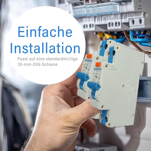FI/LS Switch B16 Type A 30mA 1P+N 6kA 1TE TÜV-Approved Blue | 2-in-1: FI and line protection in one device. Space-saving 1TE construction. Can be fed on both sides B-16A