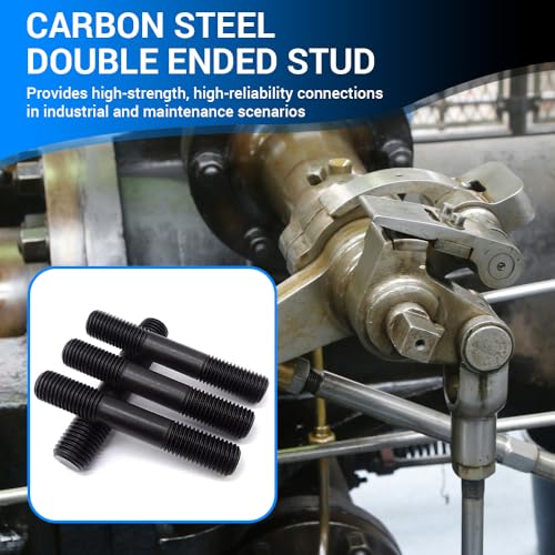 MOUMOUTEN M8 x 50mm double-end threaded studs, Grade 8.8 carbon steel, 60-piece set