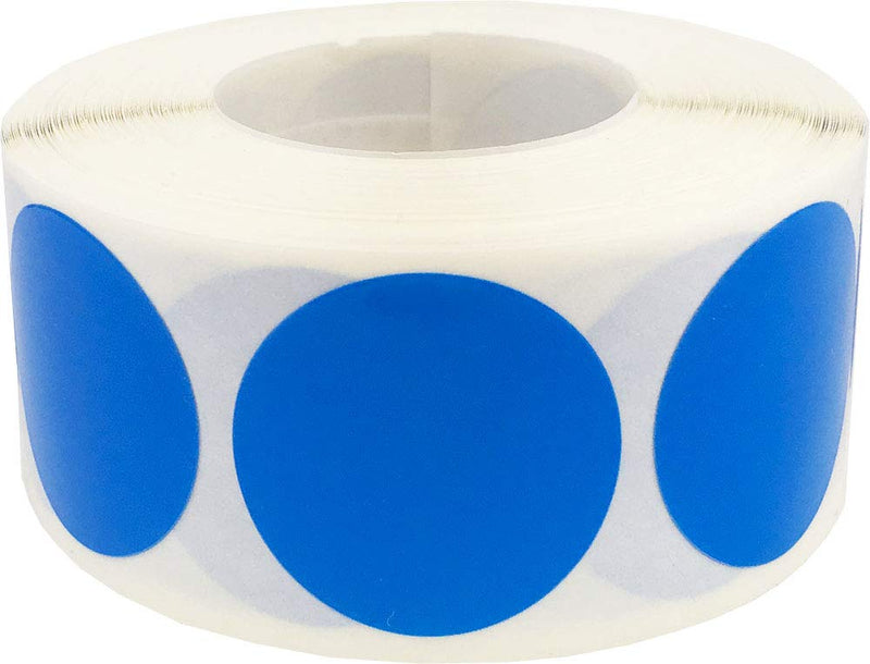 Laminated Blue Color Coding Labels for Organizing Inventory 1 Inch Round Circle Dots 500 Total Adhesive Stickers On A Roll