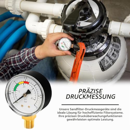 1 piece pressure gauge, high precision pressure gauge, mano meter sand filter system, mano meter 1/4 inch pool pressure mano meter, sand filter system, 0-3 bar/psi, precise water pressure gauge for