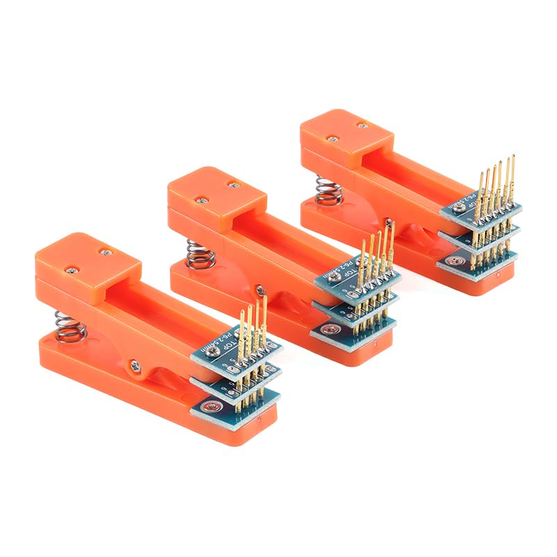 [Australia - AusPower] - 2Pcs 2.54mm Single Row 6Pin Test Clip Board Module Program Burning Clip Board 6 Pins Programmer Burning Clip PCB Burning Fixture with Dupont Wire 