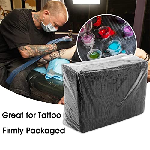 Emalla Pack of 50 Dental Bibs, Black, Disposable Dental Bibs, Waterproof Tattoo Bibs, 33 x 45 cm, Tattoo Covers, Multi-Purpose for Tattoo Accessories, Dental Treatment