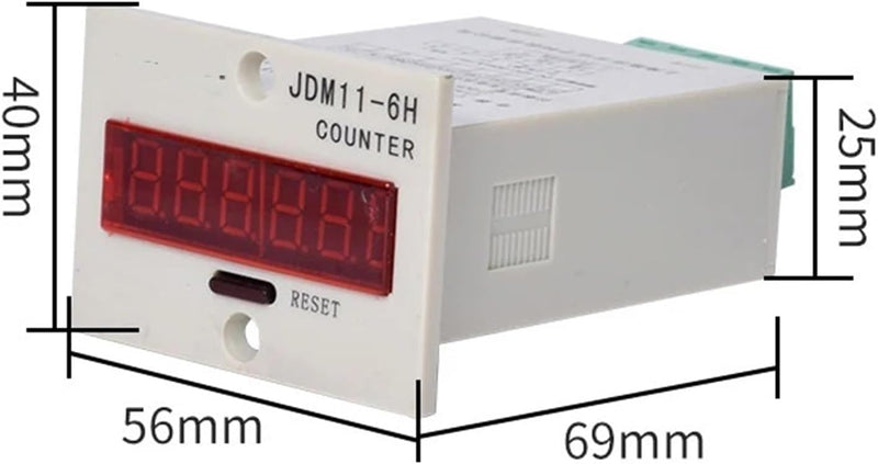 [Australia - AusPower] - 0-999999 Digital LED Counter +PhotoElectric Switch Sensor +Reflector Automatic Conveyor Belting 100-240VAC 6 Digits Mini Customer Traffic Counter Electronic Totalizer 