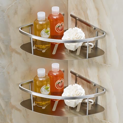 Triangular Corner Shower Caddy - Stainless Steel Rust-Resistant Bathroom Caddy Organizer Shelf