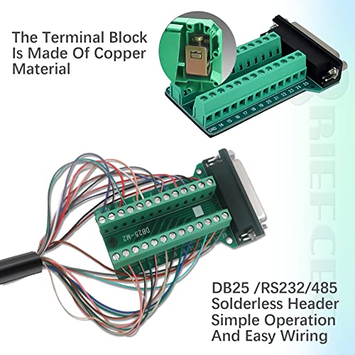 DB25 Adapter 25 Pin RS-232 Serial to 25 Pin Clipboard Signal Module with Insulation Pad (1 Female) 1 x socket