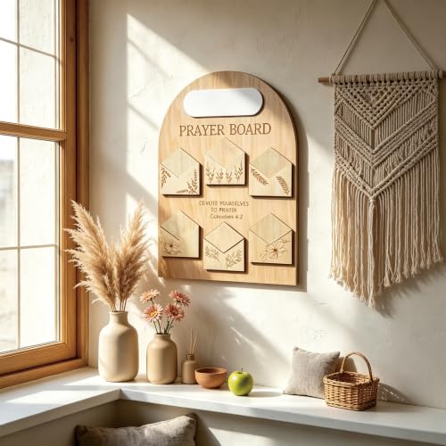 Wooden Prayer Board Wall Decor, Daily Prayer Request Organizer