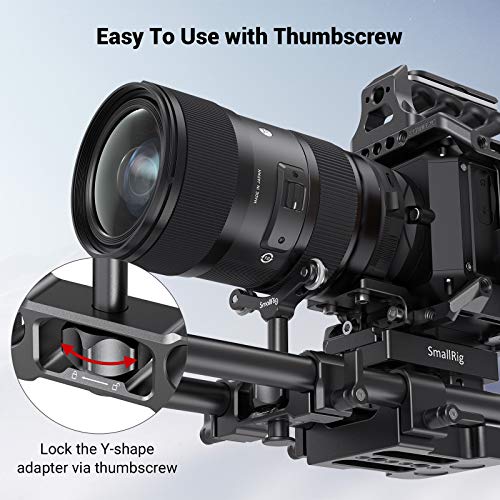 SMALLRIG Universal 15mm LWS Rod Mount Lens Support Bracket Height Adjustable for DSLR Camera Shoulder Rig - 2727