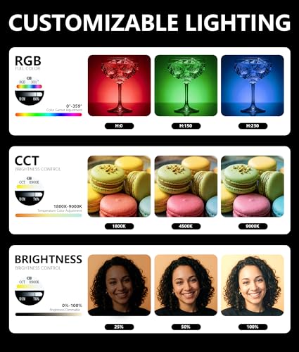 10W Ultra Bright Portable Selfie LED Light,Pocket RGB Camera Light with Phone Clip,Cold Shoe and Magnetic Diffuser for Selfie, vlogging and Photography