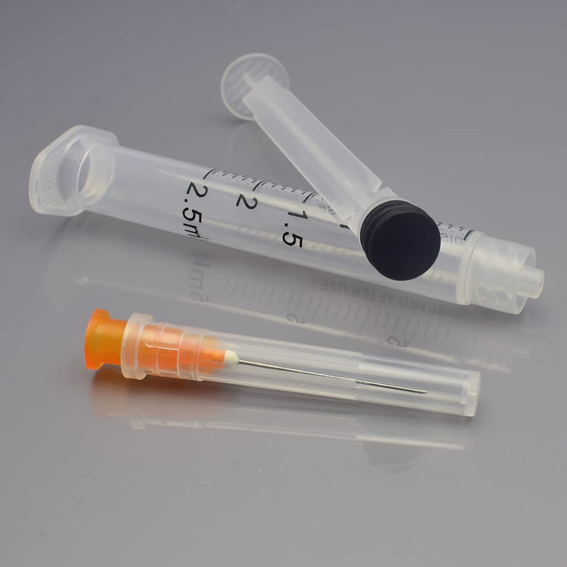 [Australia - AusPower] - 100 Pack 2.5ml with 25 Gauge 1 Inch Luer Lock syring, Individually Wrapped 100 PACK 