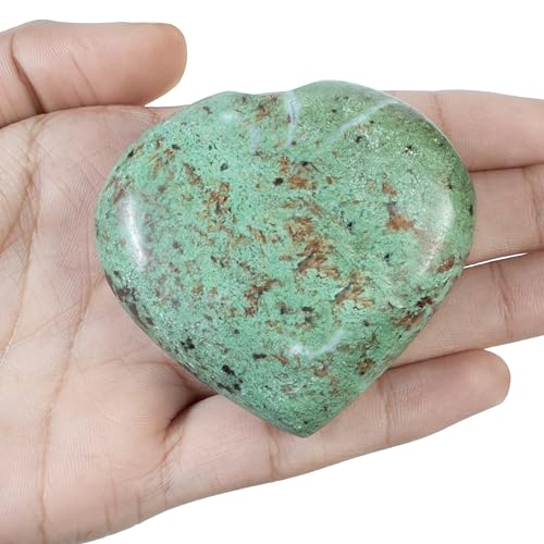 ZAICUS Green Opal Heart Crystal 50mm – Hand-Carved Healing Stone for Reiki, Meditation, Therapy | Palm Thumb Worry Pocket Massage Stones, Ideal Gift for Women Crystal Lovers