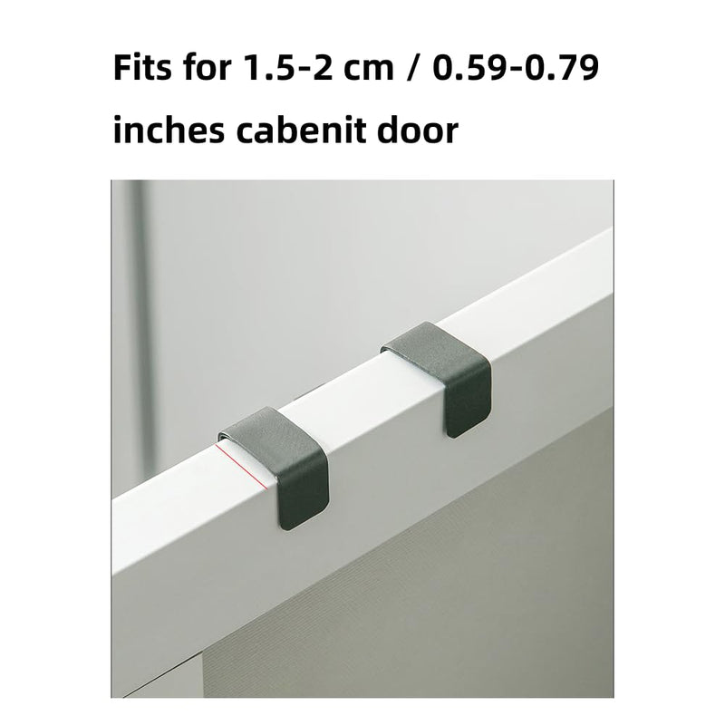 [Australia - AusPower] - Over The Door Cabenit Drawer Hooks, J-Shape No Drill Carbon Steel Metal Heavy Duty Easy to Install Hook for Small Kitchen Cabenit Narrow Door Back Holder Bathroom Drawer for Hanging Towels (4, White) 4 